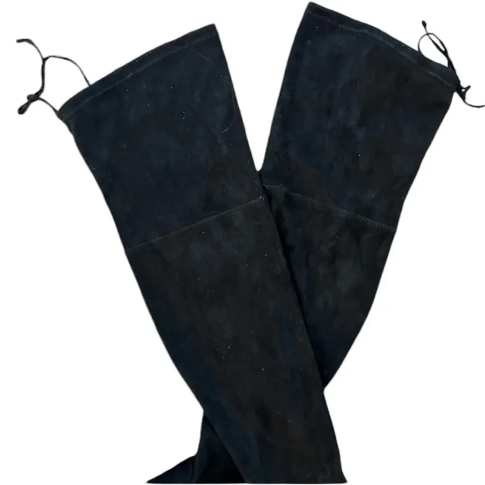 NWOT Nicole Miller Over the Knee Tie Back Black Boots – Sz 8.5
